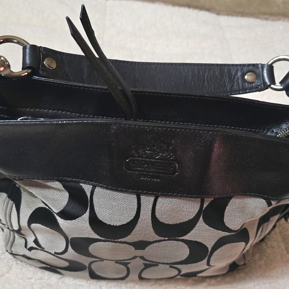 Coach Black and White Shoulder Bag